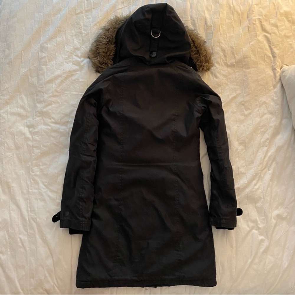 Black TNA Summit Parka Jacket with detachable faux fur trim XS - Picture 3 of 6